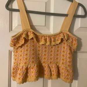 NWT Zara Knit Ruffle Top - Crop top - Size Medium